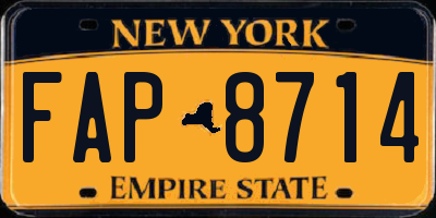 NY license plate FAP8714