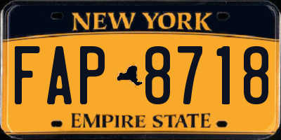 NY license plate FAP8718