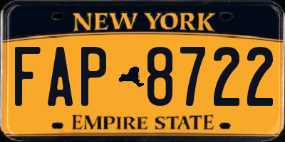 NY license plate FAP8722