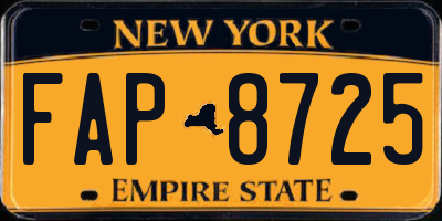 NY license plate FAP8725