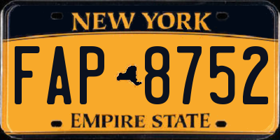 NY license plate FAP8752