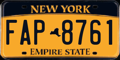 NY license plate FAP8761