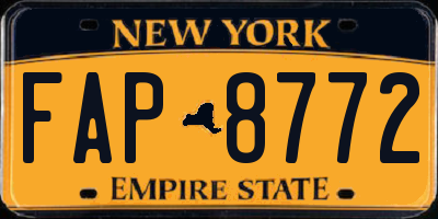 NY license plate FAP8772