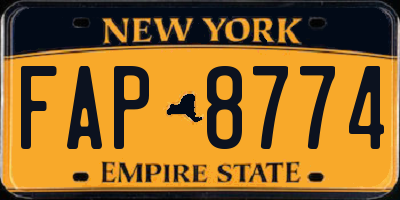 NY license plate FAP8774