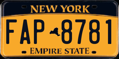 NY license plate FAP8781