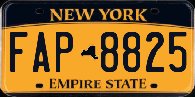 NY license plate FAP8825