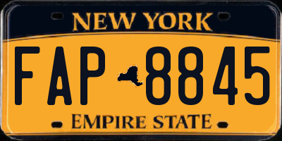 NY license plate FAP8845