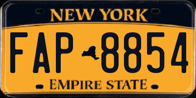 NY license plate FAP8854