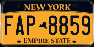 NY license plate FAP8859