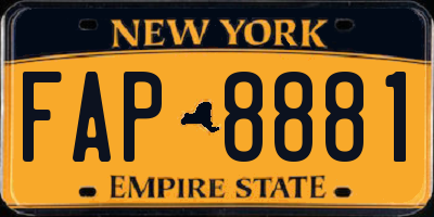NY license plate FAP8881