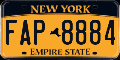 NY license plate FAP8884