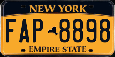 NY license plate FAP8898