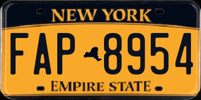 NY license plate FAP8954