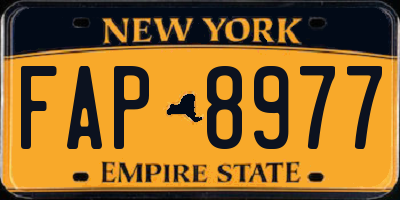 NY license plate FAP8977