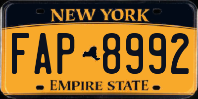 NY license plate FAP8992