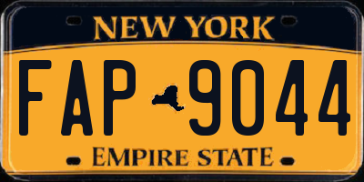 NY license plate FAP9044