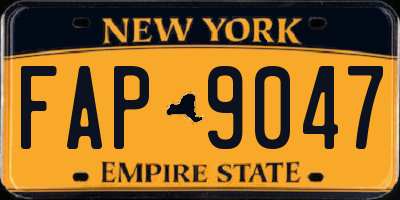 NY license plate FAP9047