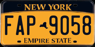 NY license plate FAP9058