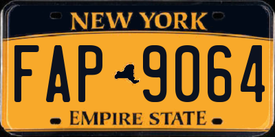 NY license plate FAP9064