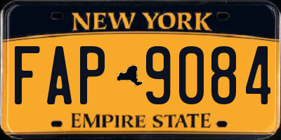 NY license plate FAP9084