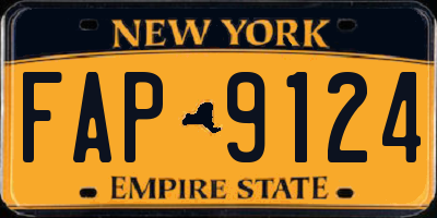 NY license plate FAP9124