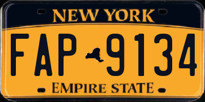 NY license plate FAP9134