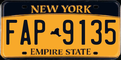 NY license plate FAP9135