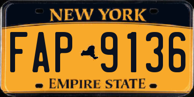 NY license plate FAP9136