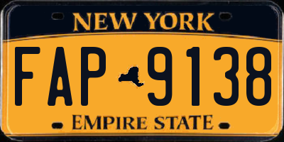 NY license plate FAP9138