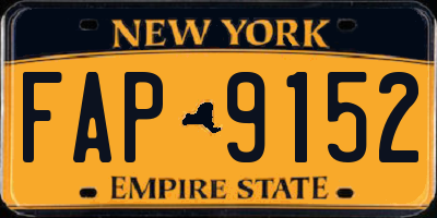 NY license plate FAP9152