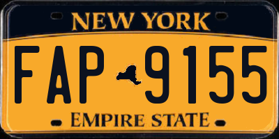 NY license plate FAP9155