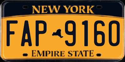 NY license plate FAP9160