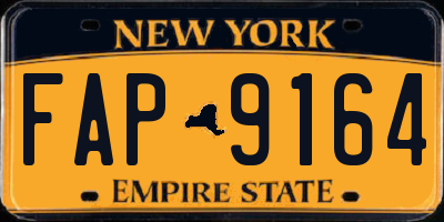 NY license plate FAP9164