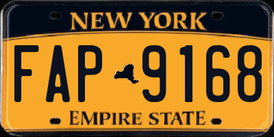 NY license plate FAP9168