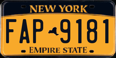 NY license plate FAP9181