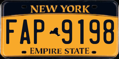 NY license plate FAP9198
