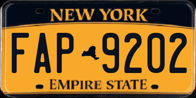 NY license plate FAP9202
