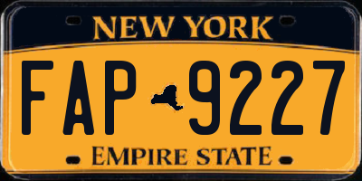 NY license plate FAP9227