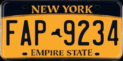 NY license plate FAP9234