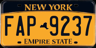 NY license plate FAP9237