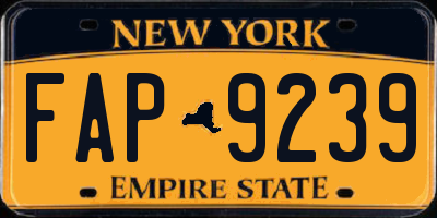 NY license plate FAP9239