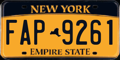 NY license plate FAP9261