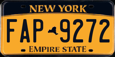 NY license plate FAP9272