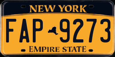 NY license plate FAP9273