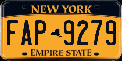 NY license plate FAP9279