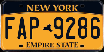 NY license plate FAP9286