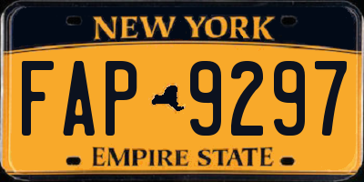 NY license plate FAP9297