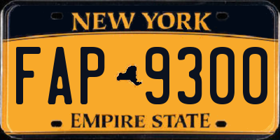 NY license plate FAP9300