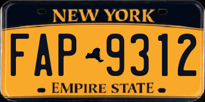 NY license plate FAP9312