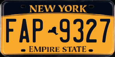 NY license plate FAP9327